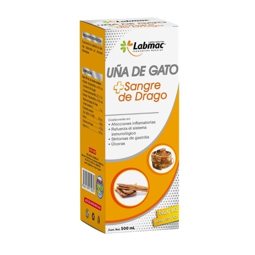 [LBM-0061] UÑA DE GATO + SANGRE DE DRAGO JARABE 500 ML LABMAC
