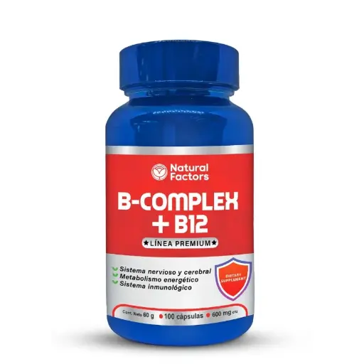 [NTF-0031] B-COMPLEX + B12 100 CAPSULAS 600 MG FACTORS