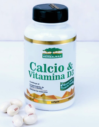 [HMX-0008] CALCIO & VITAMINA D3 30 SOFTGEL 1400 MG HERBALMAX