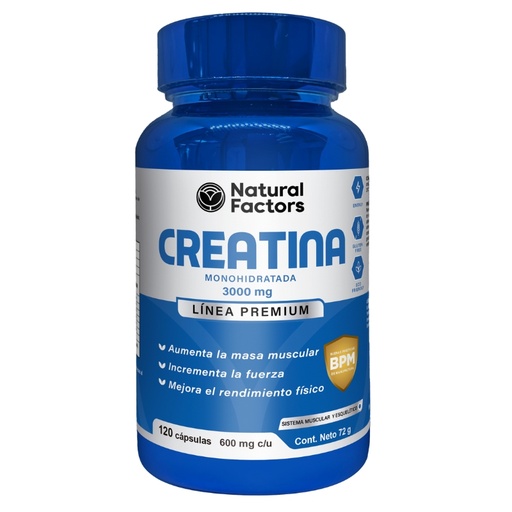 [NTF-0050] CREATINA 120 CAPSULAS 600 MG FACTORS