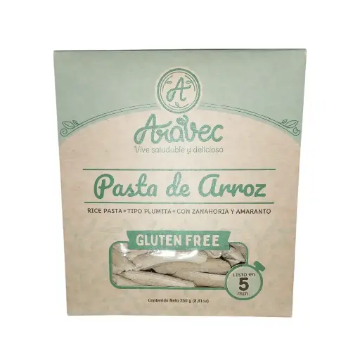 [AVC-0006] PASTA DE ARROZ TIPO PLUMITA CON ZANAHORIA Y AMARANTO 250 G ARAVEC