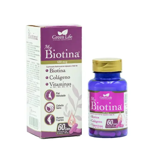 [GLF-0029] MY BIOTINA 60 CAPSULAS 630 MCG GREEN LIFE