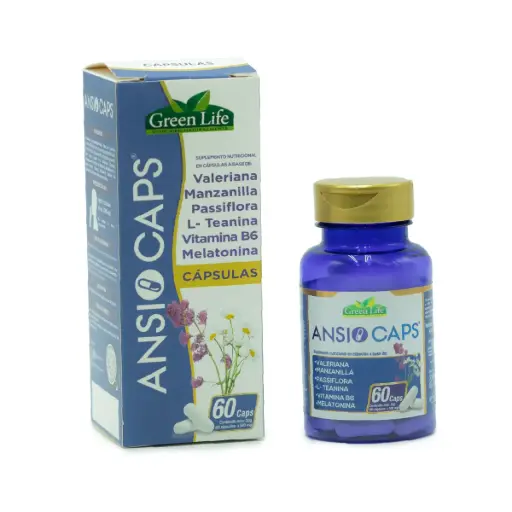 [GLF-0031] ANSIOCAPS 60 CAPSULAS 500 MG GREEN LIFE