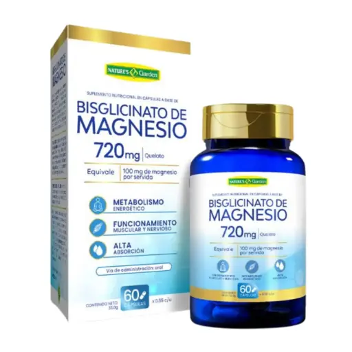 [NTG-0021] BISGLICINATO DE MAGNESIO 60 CAPSULAS 720 MG NATURES GARDEN