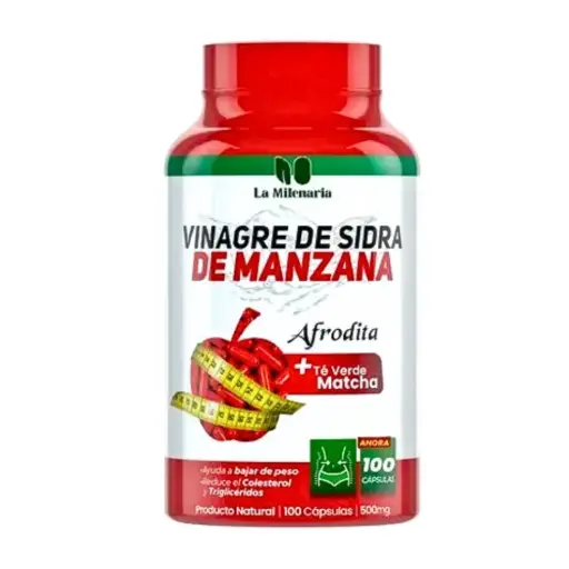[LRZ-0033] VINAGRE DE SIDRA DE MANZANA AFRODITA 100 CAPSULAS 500 MG 