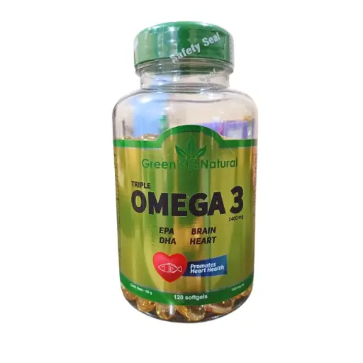 [GYN-0001] OMEGA 3 120 SOFTGELS 1400 MG GREEN & NATURAL