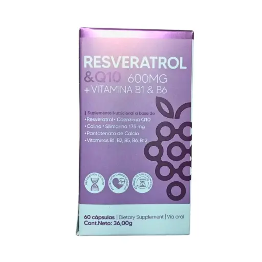 [VVF-0013] RESVERATROL & Q10 + VITAMINA B1 & B6 60 CAPSULAS 600 MG VIVIFY
