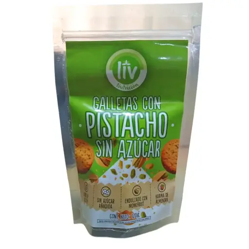 [LIV-0050] GALLETAS CON PISTACHO SIN AZUCAR 120 G LIV