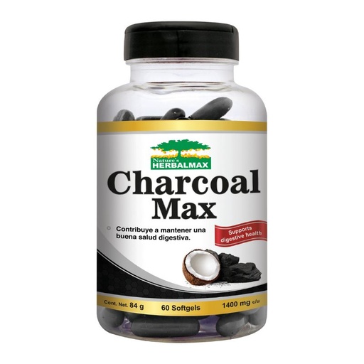 [HMX-0023] CHARCOAL MAX 60 SOFTGEL 1400 MG HERBALMAX