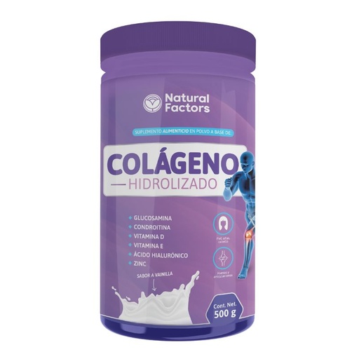 [NTF-0002] COLAGENO HIDROLIZADO HUESOS Y MUSCULOS POLVO 500 G FACTORS 