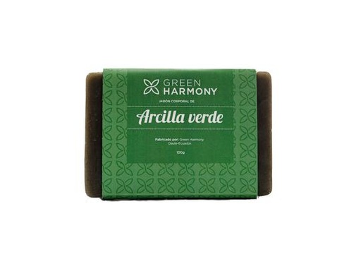 [GHM-0095] JABON DE ARCILLA VERDE 100 G GREEN HARMONY