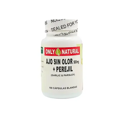 [ONL-0036] AJO SIN OLOR + PEREJIL 100 CAPSULAS 500 MG ONLY NATURAL