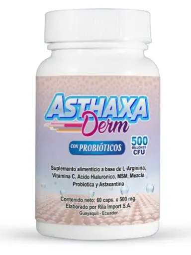 [LTN-0015] ASTHAXA DERM 60 CAPSULAS 500 MG LACTINA