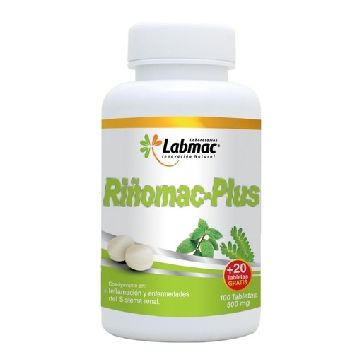 [LBM-0022] RIÑOMAC PLUS 120 TABLETAS 500 MG LABMAC 