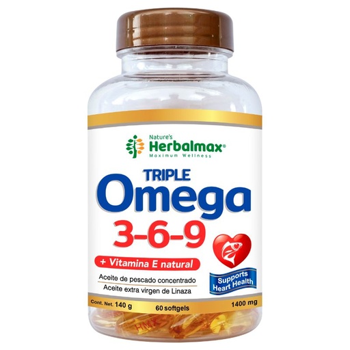 [HMX-0004] TRIPLE OMEGA 3.6.9 60 SOFTGEL 1400 MG HERBALMAX