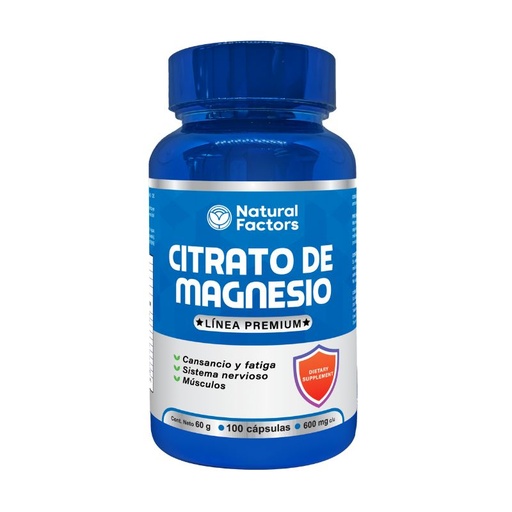 [NTF-0030] CITRATO DE MAGNESIO 100 CAPSULAS 600 MG FACTORS
