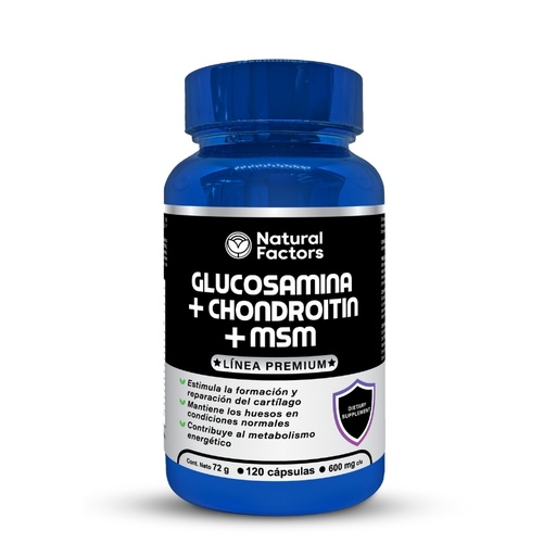 [NTF-0020] GLUCOSAMINA CHONDROITIN + MSN 120 CAPSULAS FACTORS