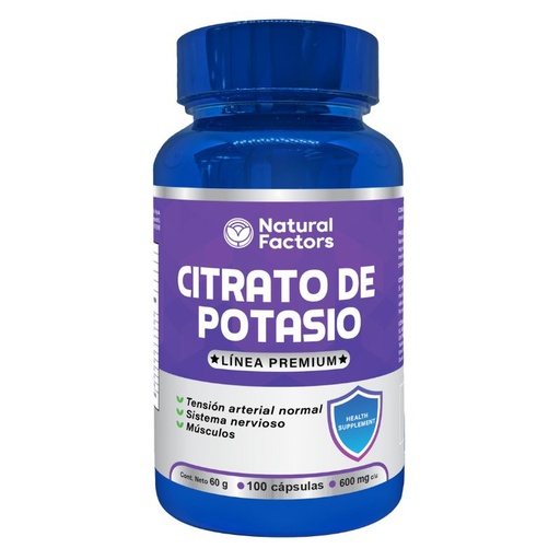 [NTF-0024] CITRATO DE POTASIO 100 CAPSULAS 600 MG FACTORS